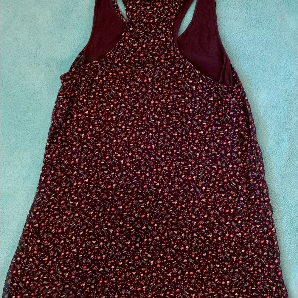 Aerie Floral Tank Dress- Black and Red Floral Pattern- Size M - Picture 6 of 9